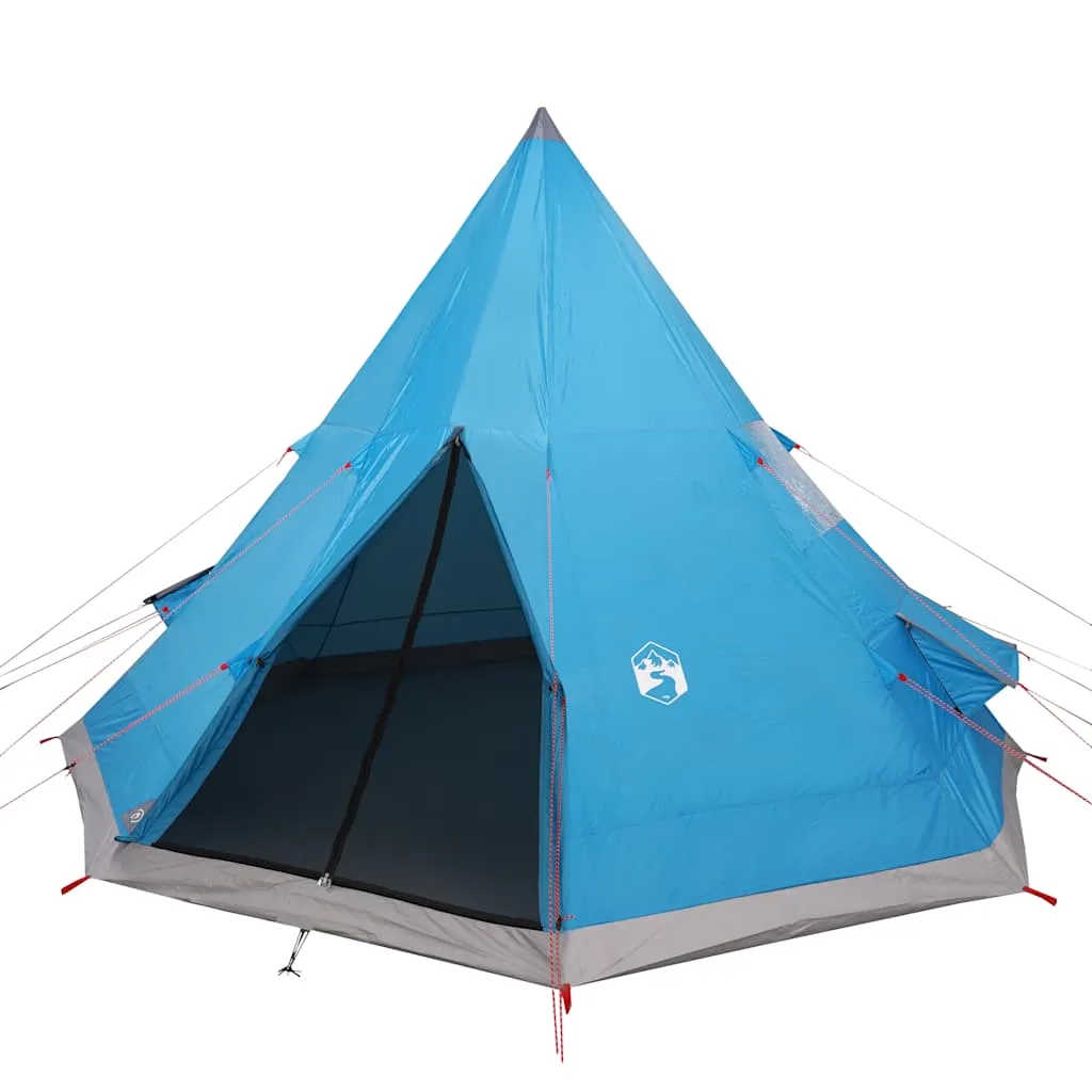 Campingzelt Tipi Blau 367x367x259 cm wasserdicht mit E-Anschluss