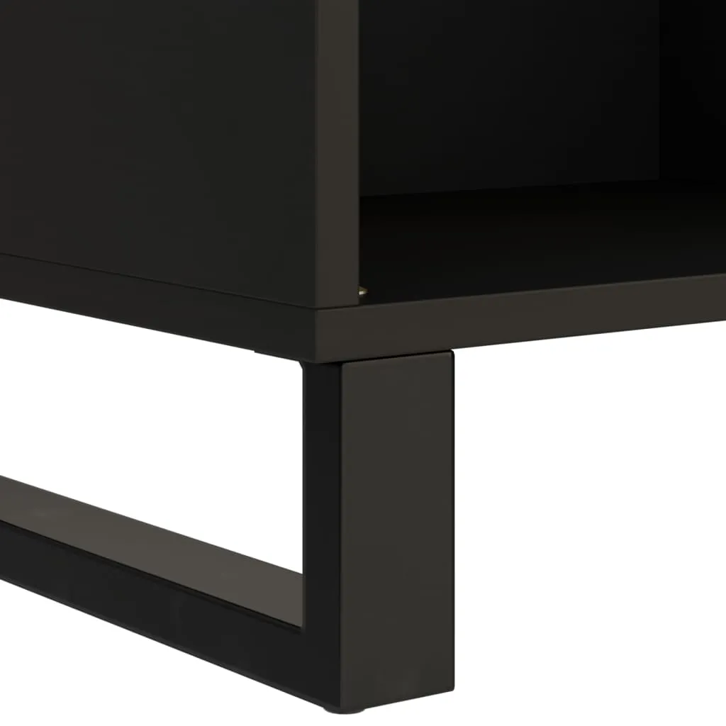 TV-Schrank aus Vollholz mit Eisenbeinen, 85 x 33 x 43,5 cm, Naturfarben