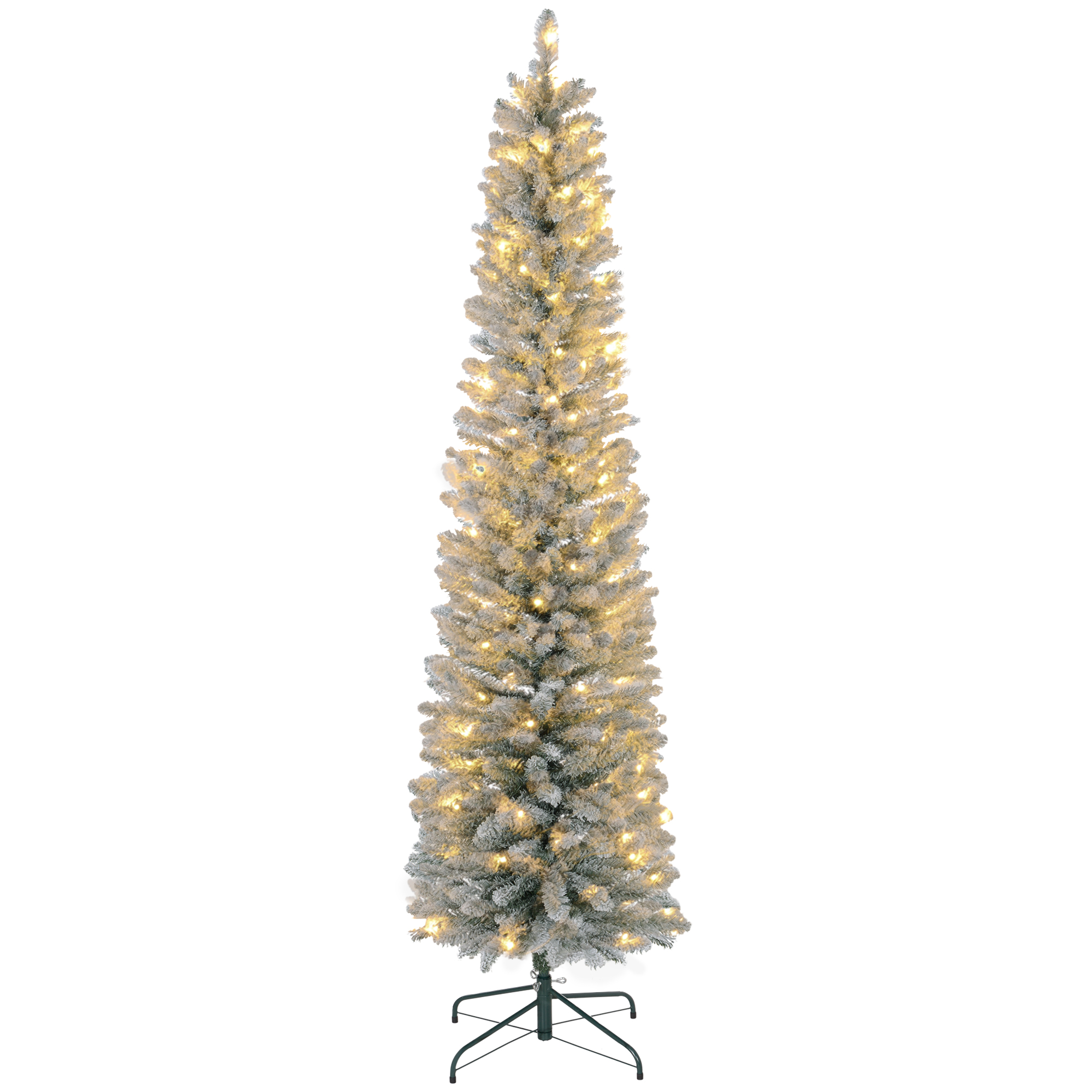 Künstlicher Weihnachtsbaum 210 cm mit LED-Lichterkette Grün-Weiß