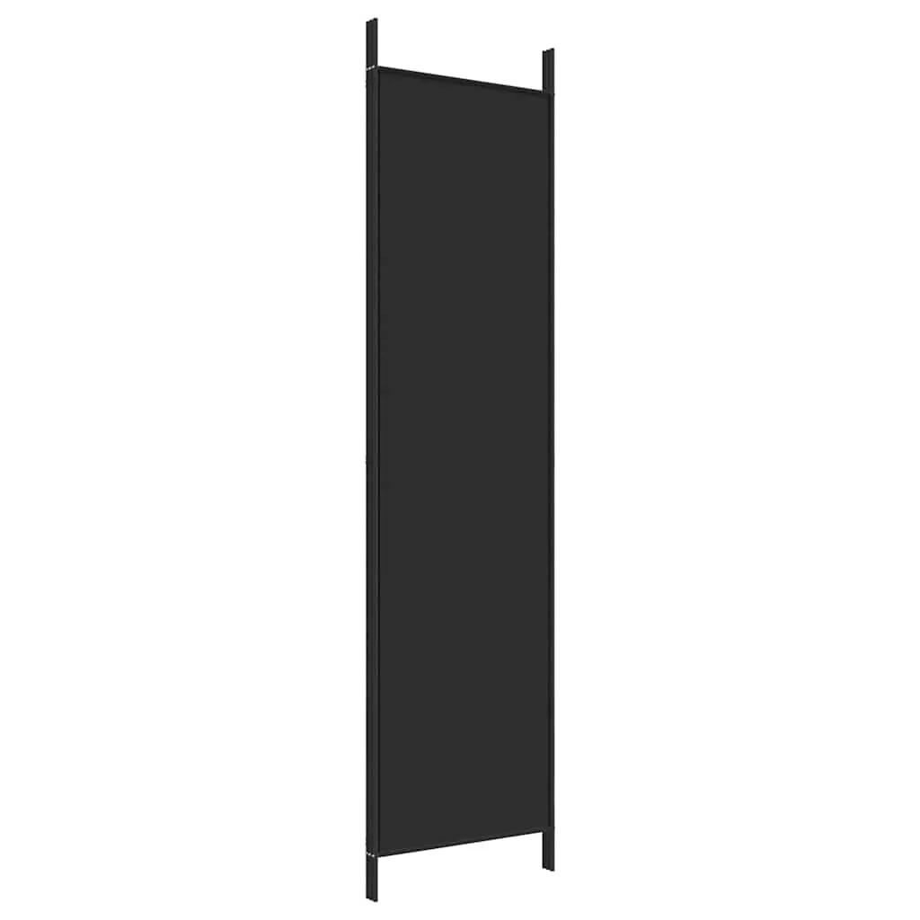 Schwarzer Raumteiler 150 x 200 cm aus Stoff mit 3 Paneelen
