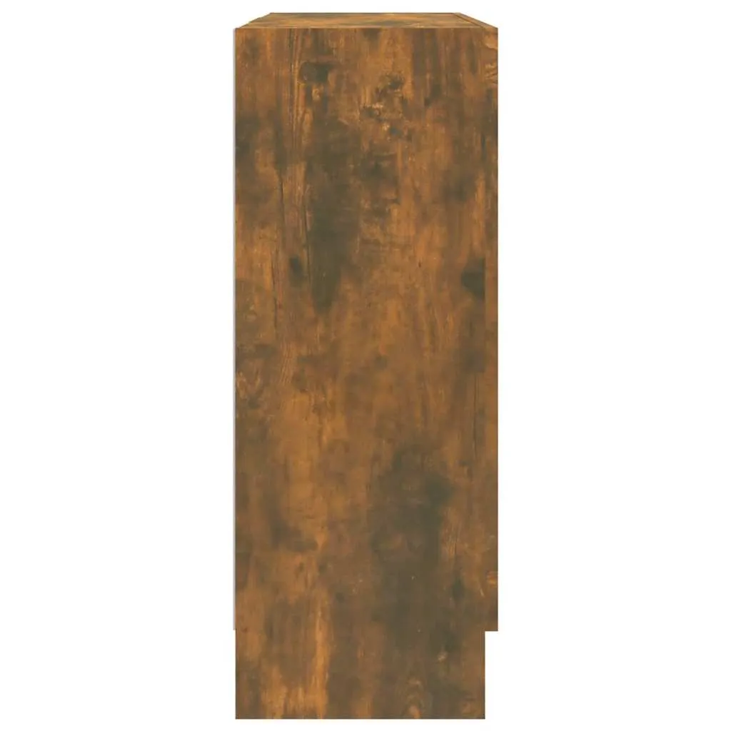 Vitrinenschrank 82,5x30,5x80 cm in Räuchereiche mit 2 Fächern und Glastüren