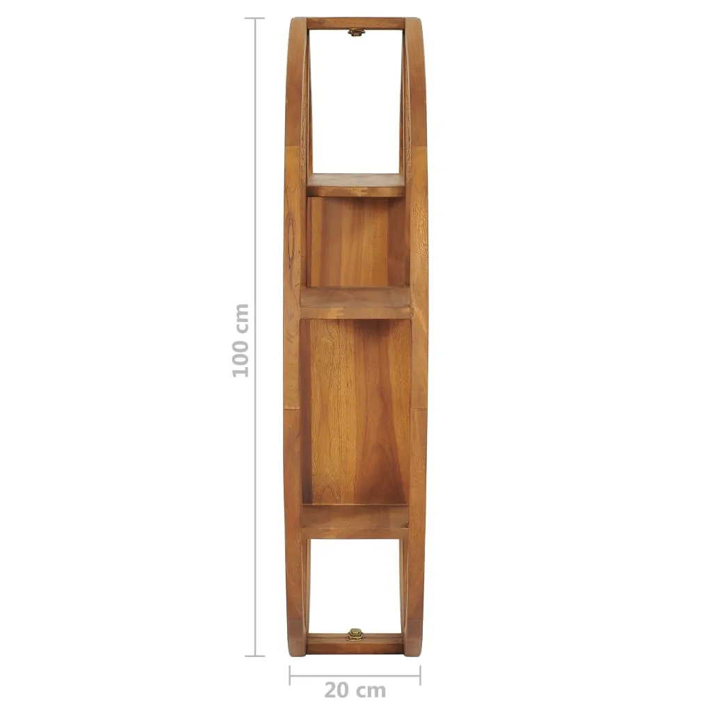 Wandregal Yin und Yang 100x20x100 cm Teak Massivholz