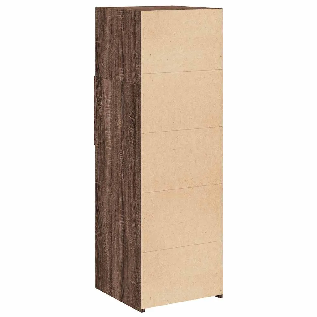 Klassisches Highboard 40 x 42,5 x 124 cm Braun Massivholz-Optik