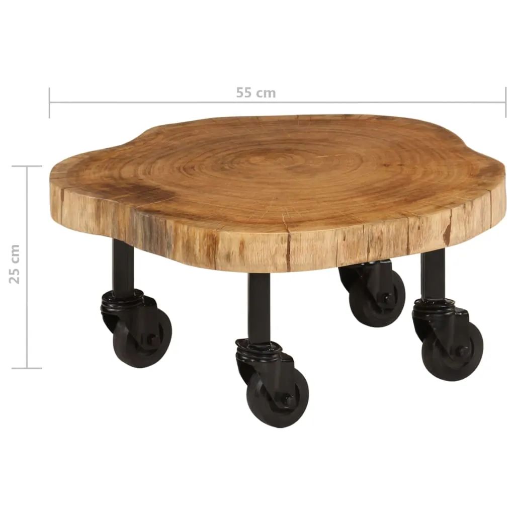Rustikaler Sofatisch aus Echtholz 60 x 55 x 25 cm Braun