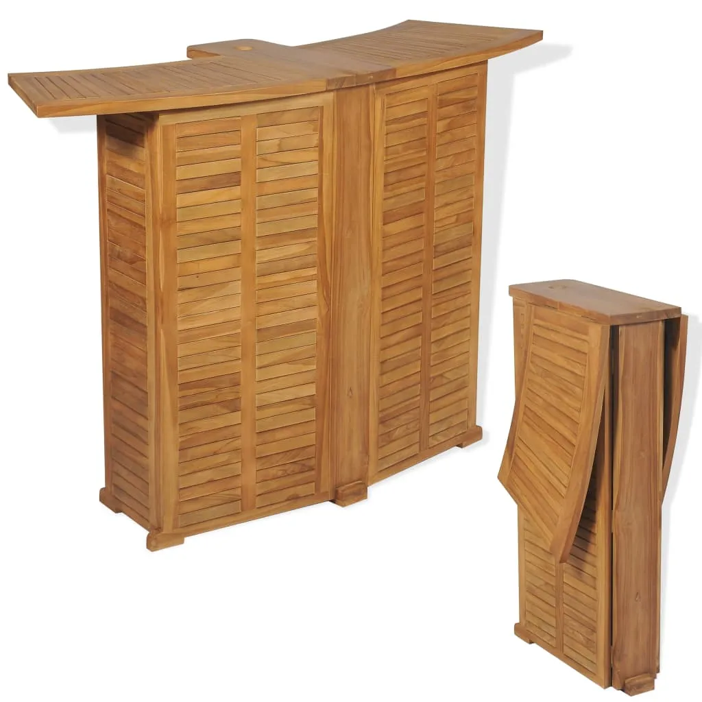 Klappbarer Stehtisch aus Naturholz Braun 155x53x105 cm