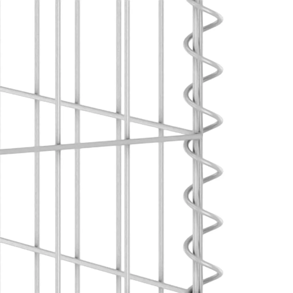 Gabionen-Mülltonnenverkleidung 180x100x110 cm silbern aus verzinktem Stahl