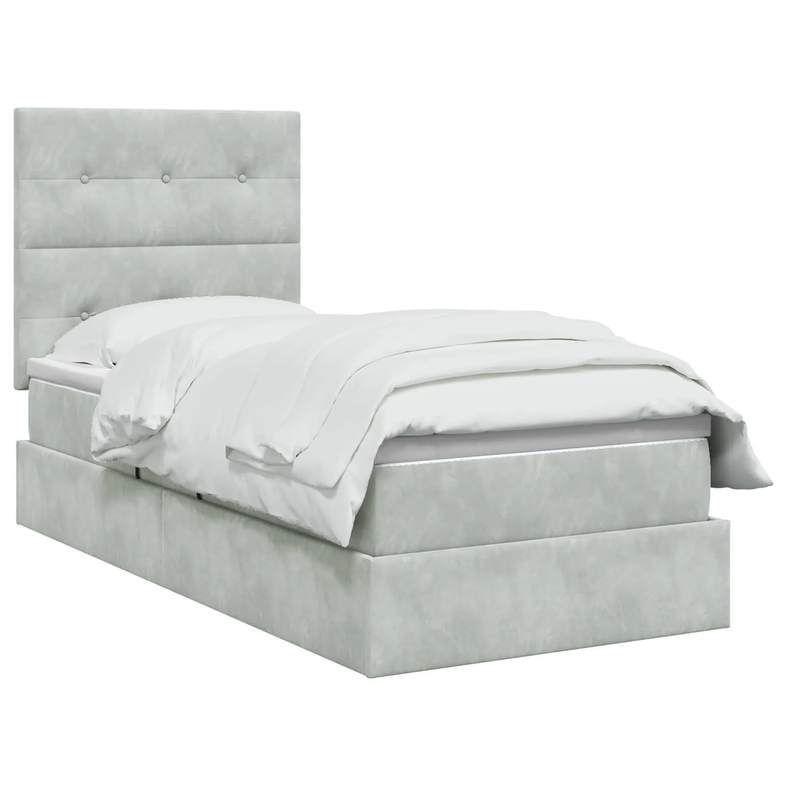 Bett mit LED-Beleuchtung 204 x 100 x 128 cm Hellgrau