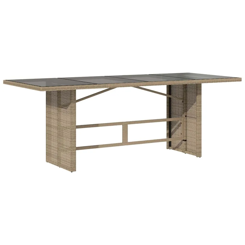 Gartentisch-Set Beige 190x80x75 cm mit Echtholz Armlehnen