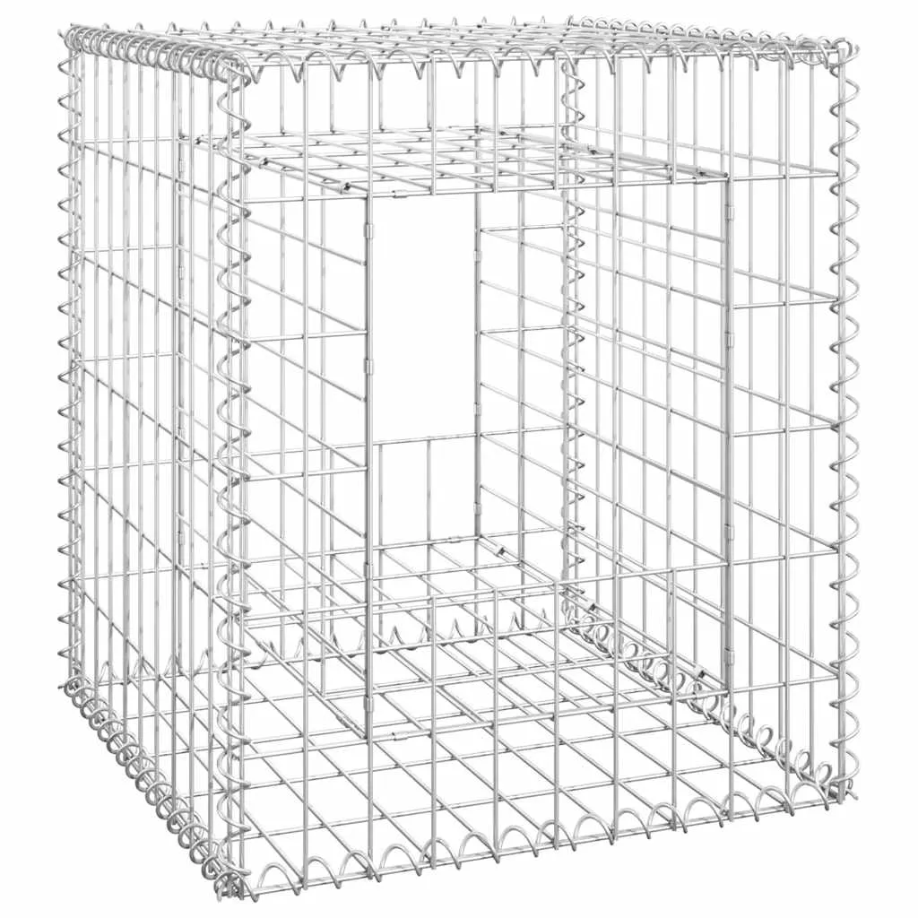Gabionensäule Silber 50 x 50 x 60 cm aus rostfreiem Eisen