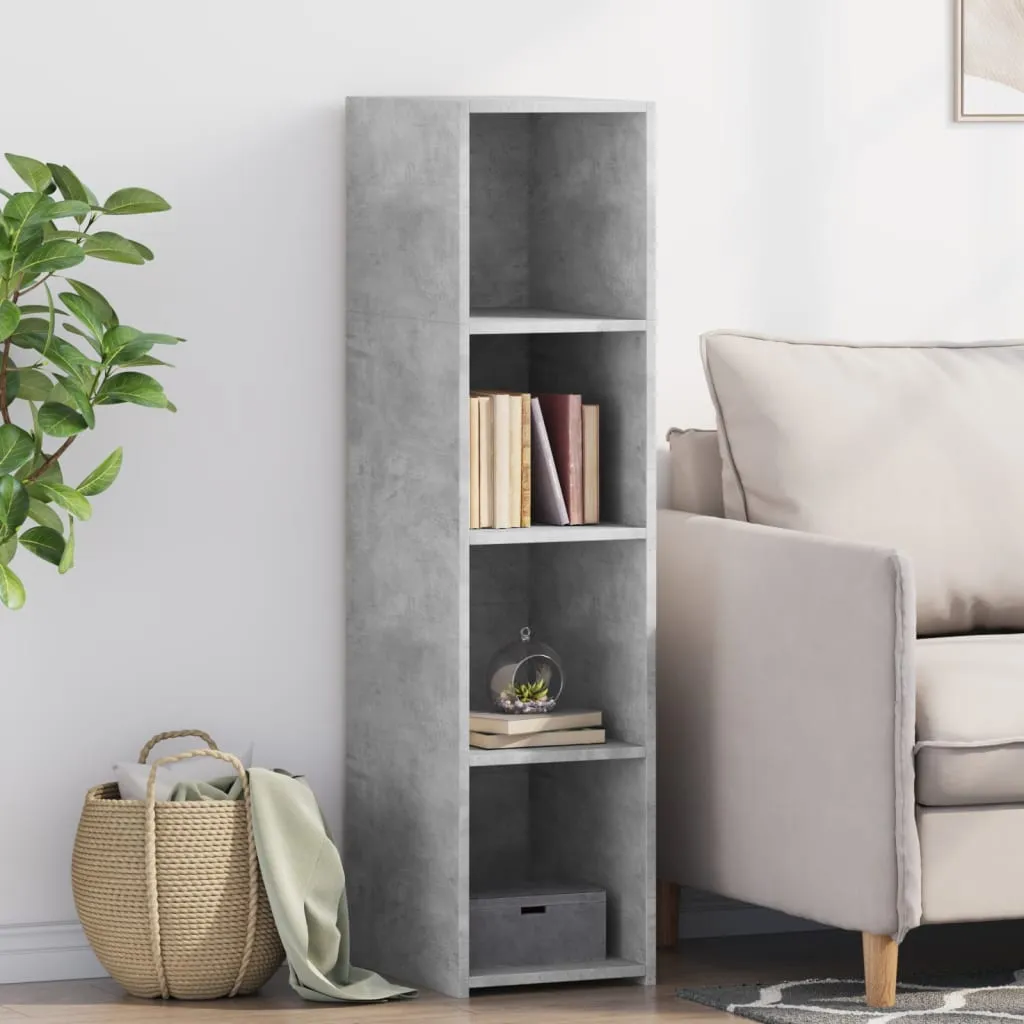 Klassisches Highboard Betongrau 30 x 41 x 124 cm aus Holzwerkstoff
