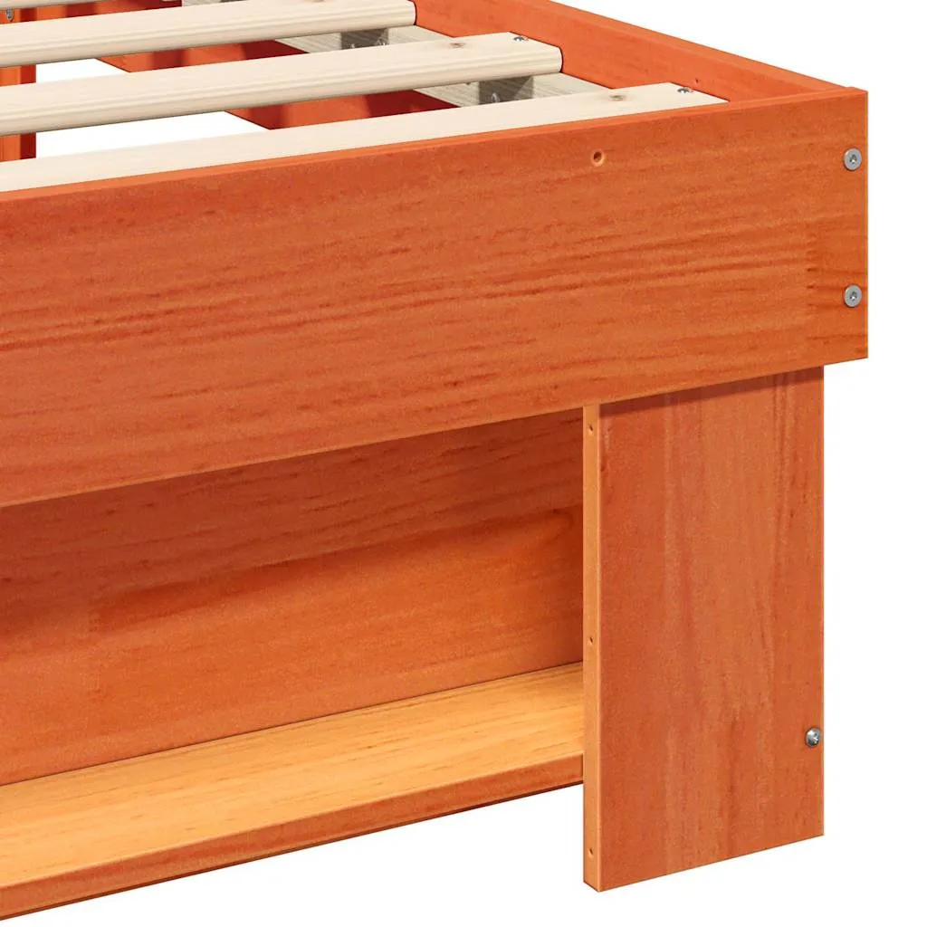 Bettrahmen Massivholz 208 x 83 x 73 cm Wachsbraun
