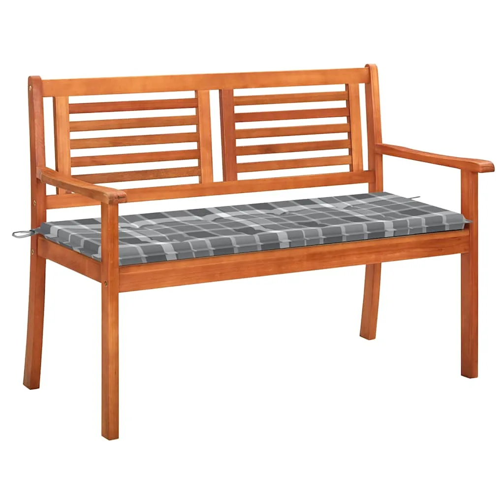 Gartenbank aus massivem Eukalyptusholz 120 x 60 x 89 cm mit Auflage