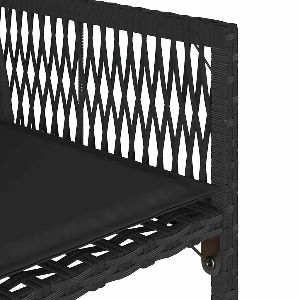 Gartenstuhl aus PE-Rattan mit Stahlrahmen 50,5x54x79 cm Schwarz
