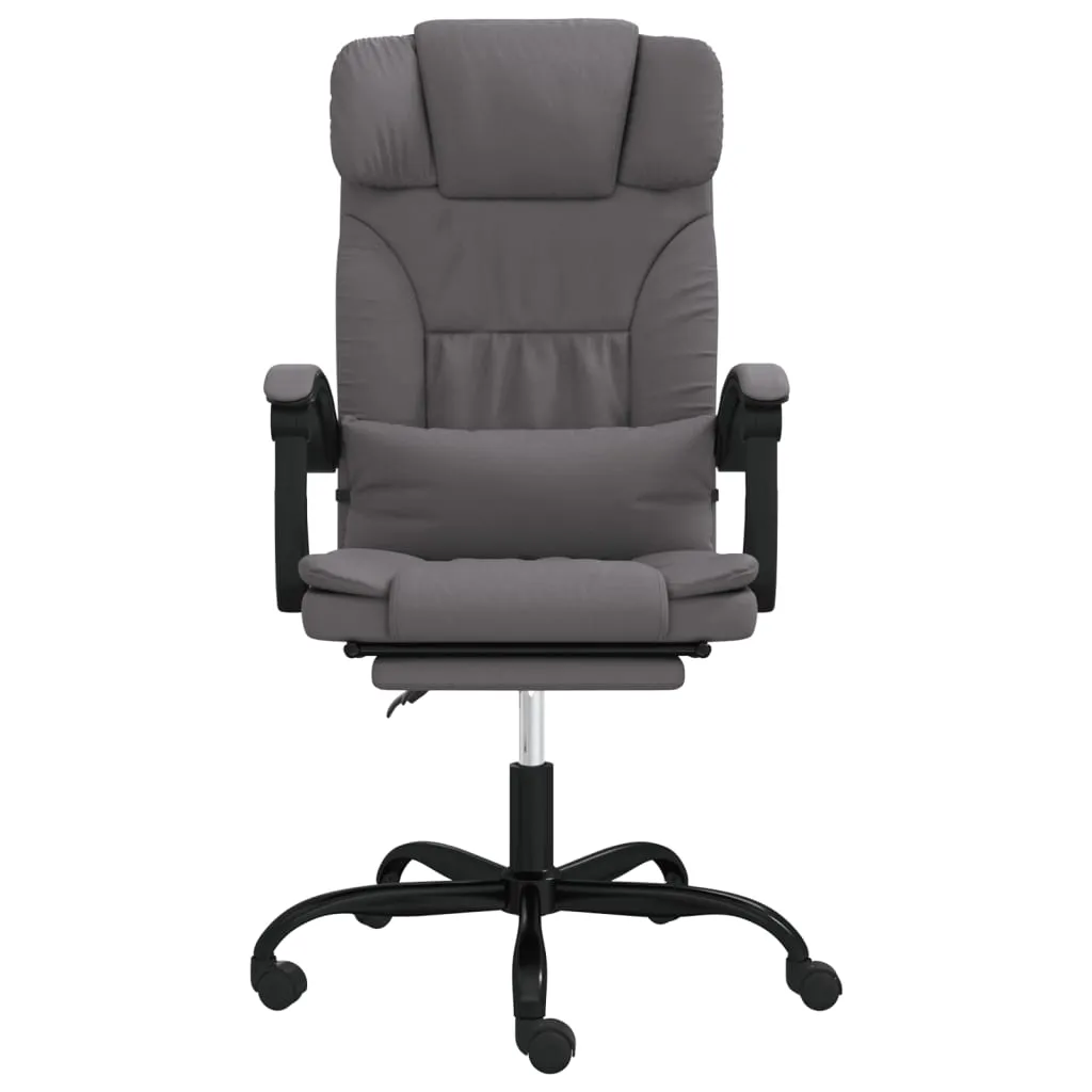 Trendiger Bürostuhl Grau 63x56x(112,5-122) cm mit Kunstleder und Metallgestell