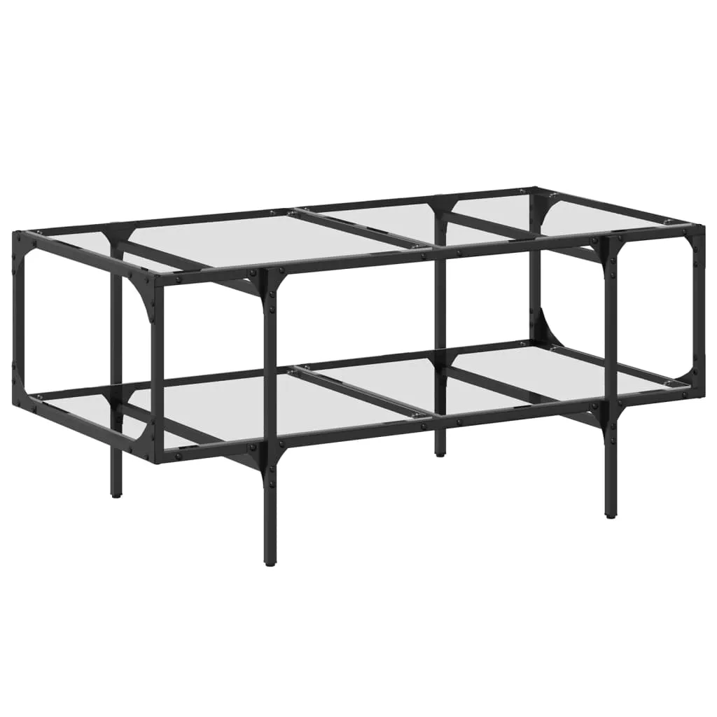Moderner Couchtisch 98,5x50x45 cm mit transparentem Glas