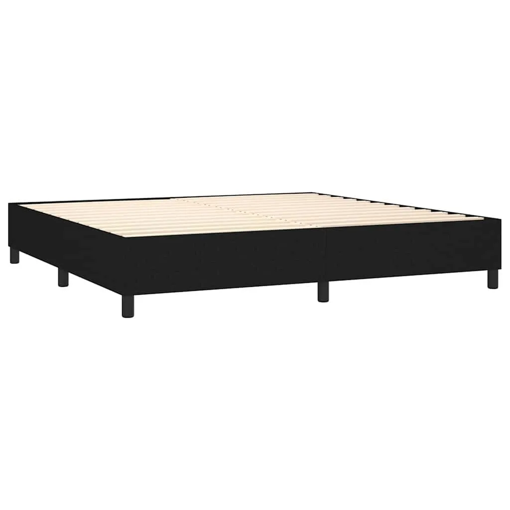 Boxspringbett Stoff Schwarz 203x203 cm mit Taschenfederkern