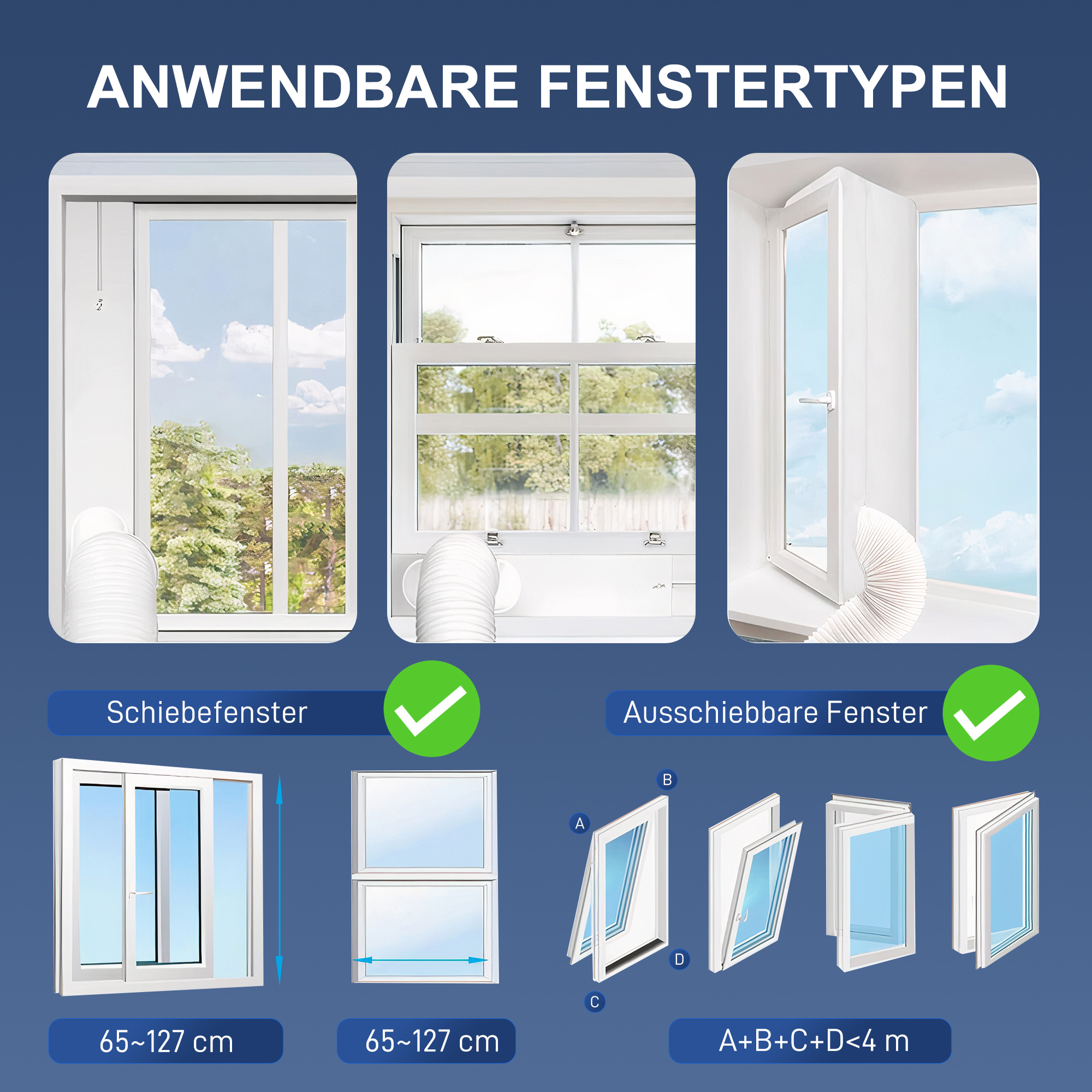 Tragbare Klimaanlage 30L x 29B x 69H cm in Weiß