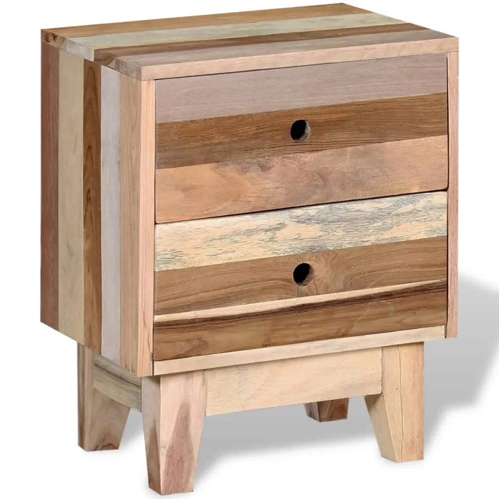 Nachttisch aus massivem Altholz Beige 30 x 40 x 50 cm