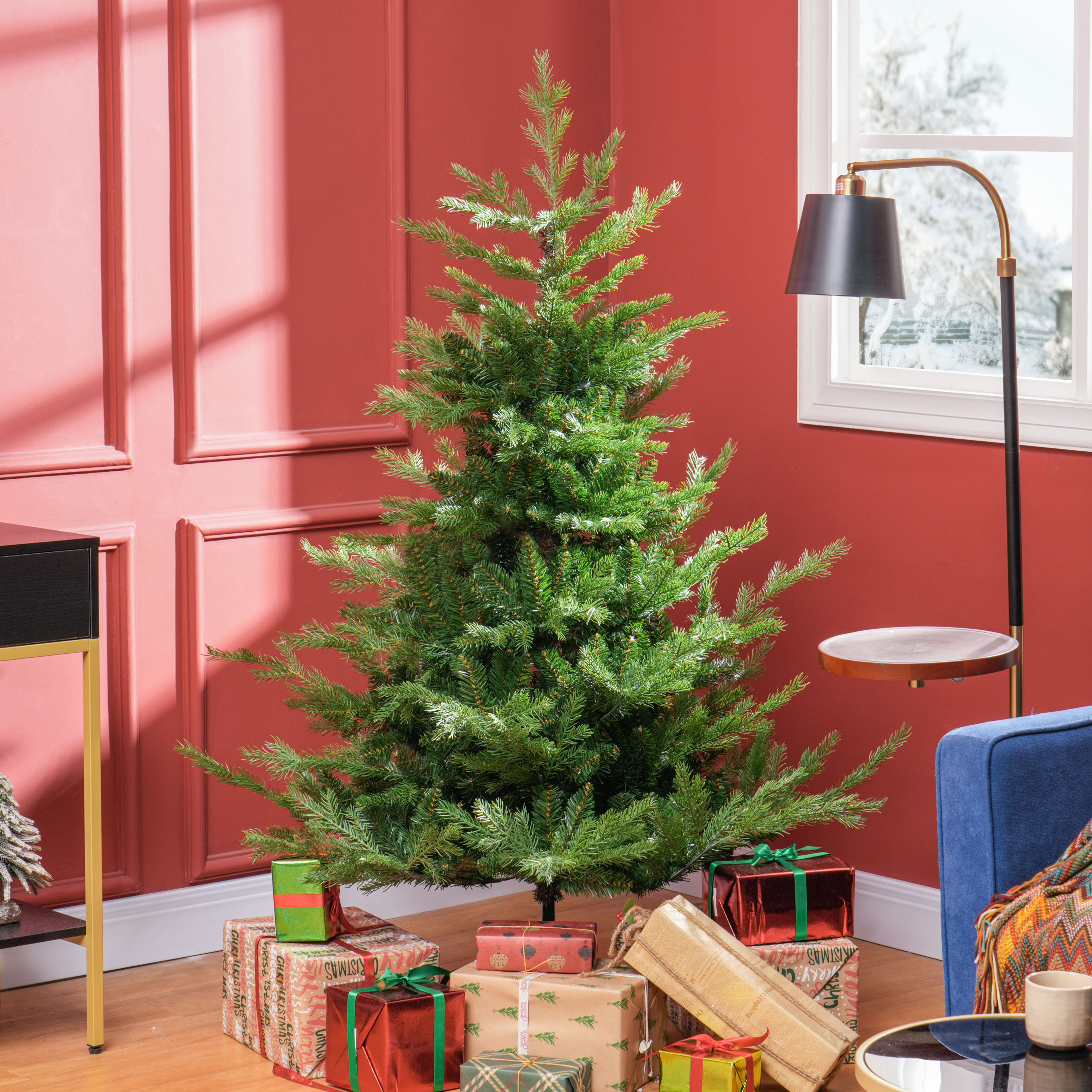 Kunsttanne Weihnachtsbaum realistisch Kunststoff, 150 cm, Grün