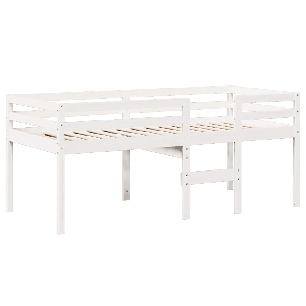 Hochbett Weiß aus Massivholz 205,5 x 95,5 x 89 cm