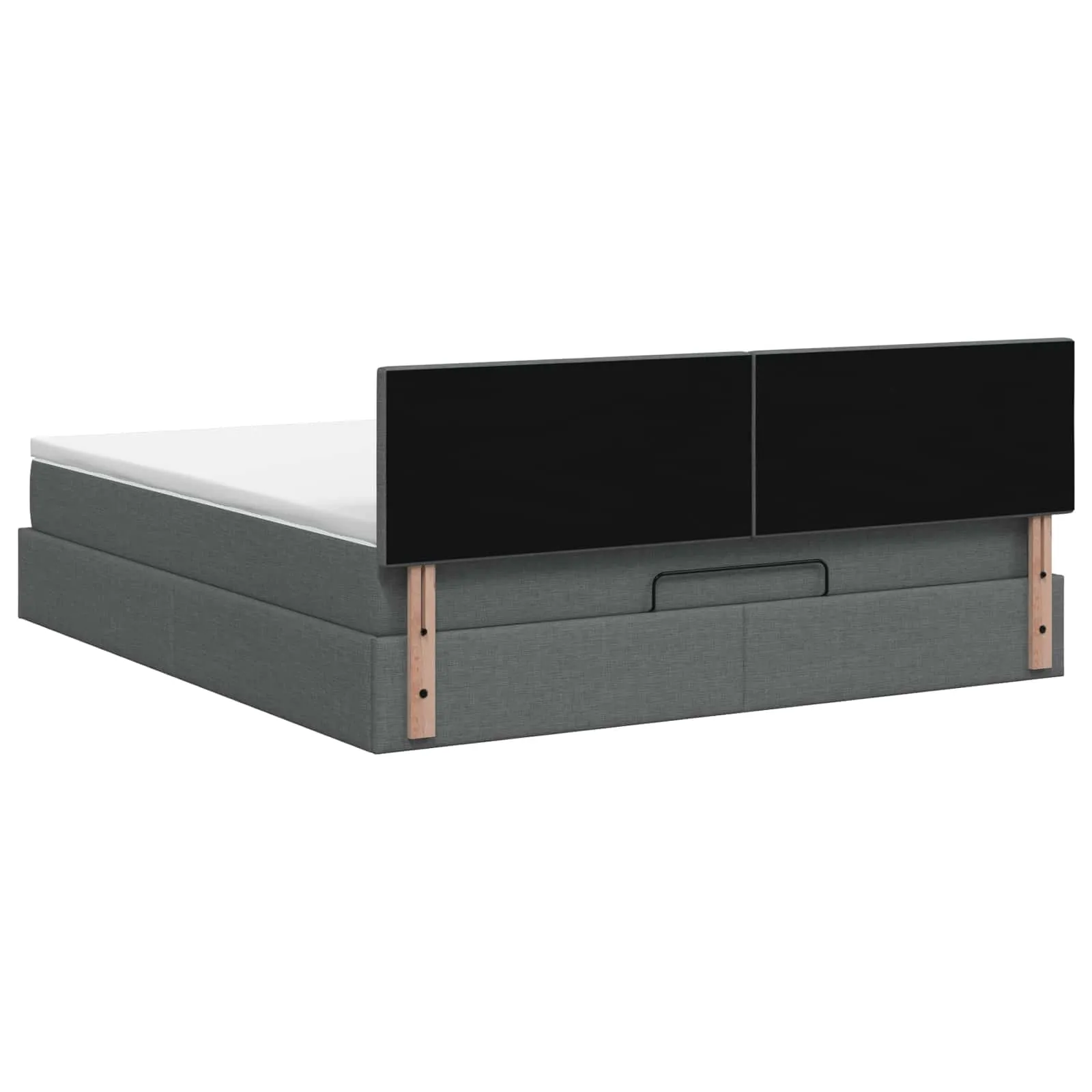 Ottoman-Bett mit Matratze 203 x 144 x 88 cm Dunkelgrau
