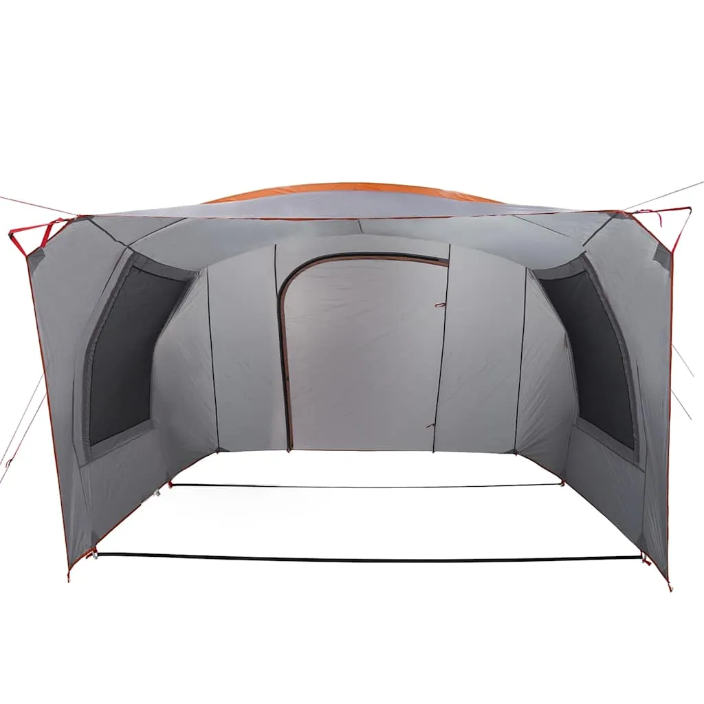 Autozelt 335x352x217 cm Grau und Orange wasserdicht mit Tragetasche