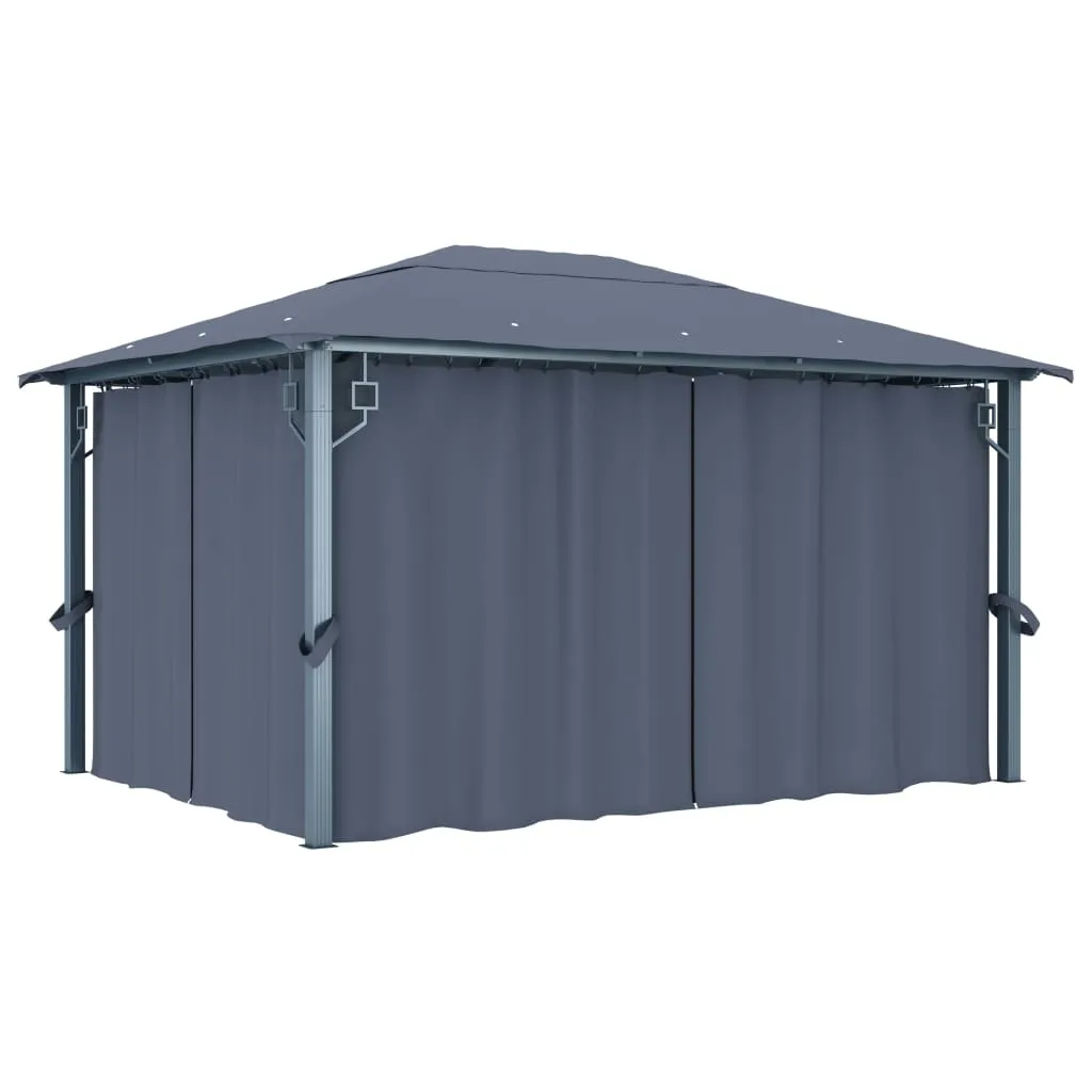 Pavillon Anthrazit 400x300x270 cm mit Aluminium- und Stahlgestell