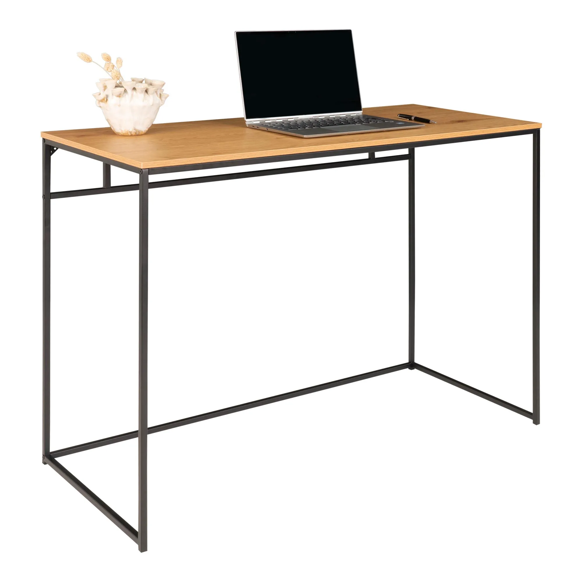 tinkaro Vita Schreibtisch 100x45x75 cm Eiche-Optik Schwarz