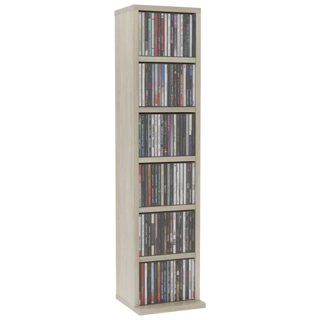 CD-Schrank Sonoma-Eiche 21x20x88 cm aus robustem Massivholz