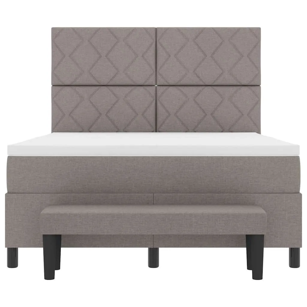 Boxspringbett Taupe 160x200 cm mit verstellbarem Kopfteil