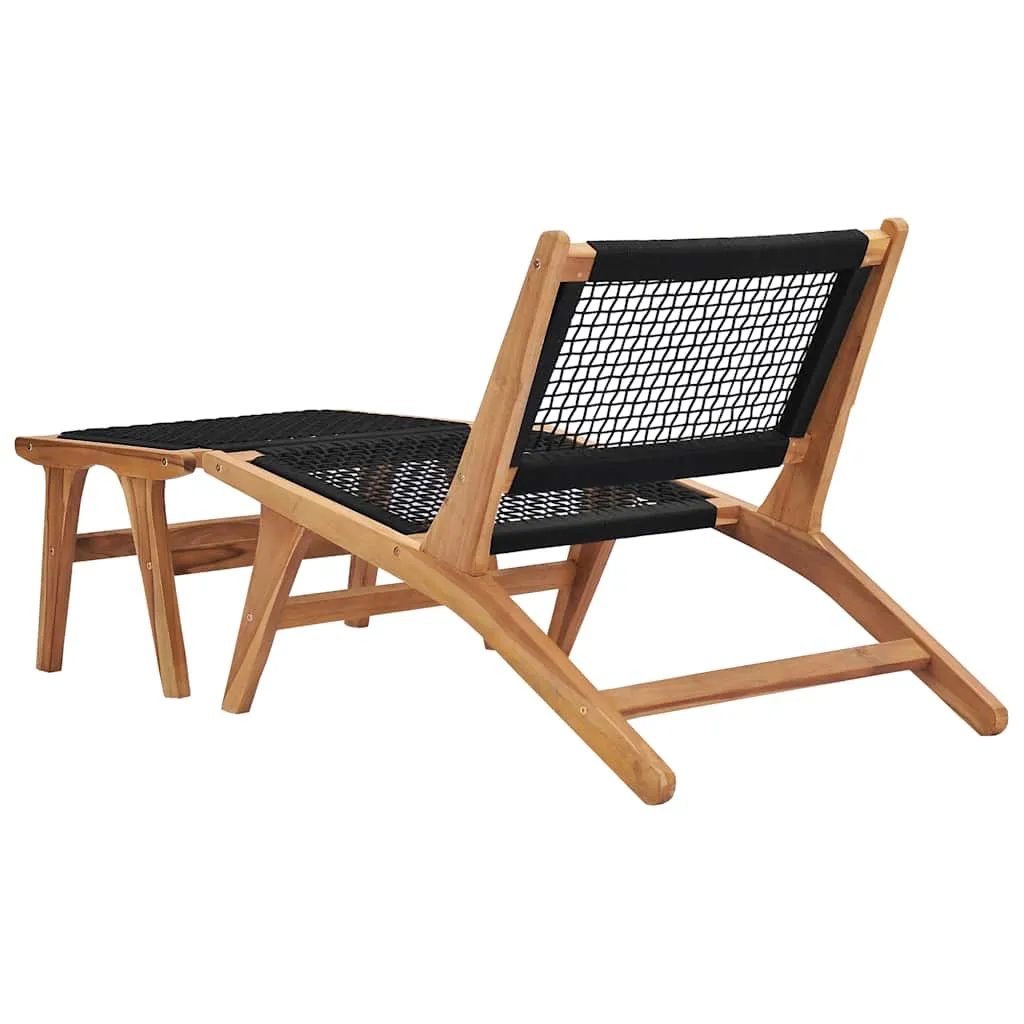 Bequeme Sonnenliege aus Naturholz 89,5 x 57 x 65 cm