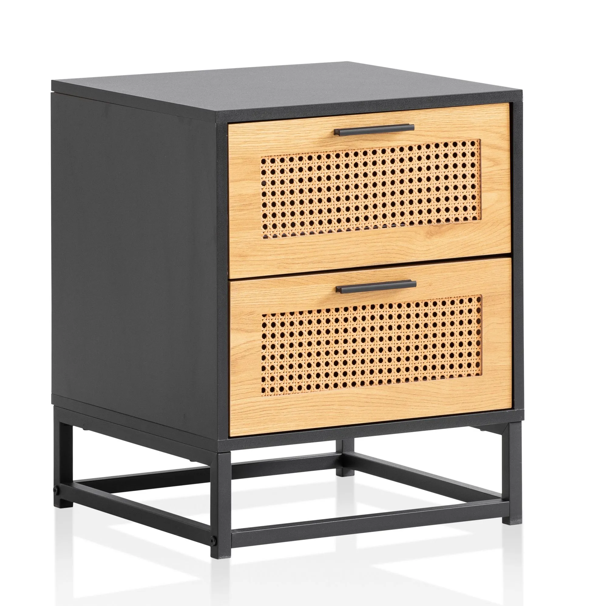 Wohnling Nachtkonsole Schwarz mit Wiener Geflecht 45x45x56 cm Nachttisch Zeitlos Wohnling Nachtkonsole Schwarz mit Wiener Geflecht 45x45x56 cm Nachttisch Zeitlos