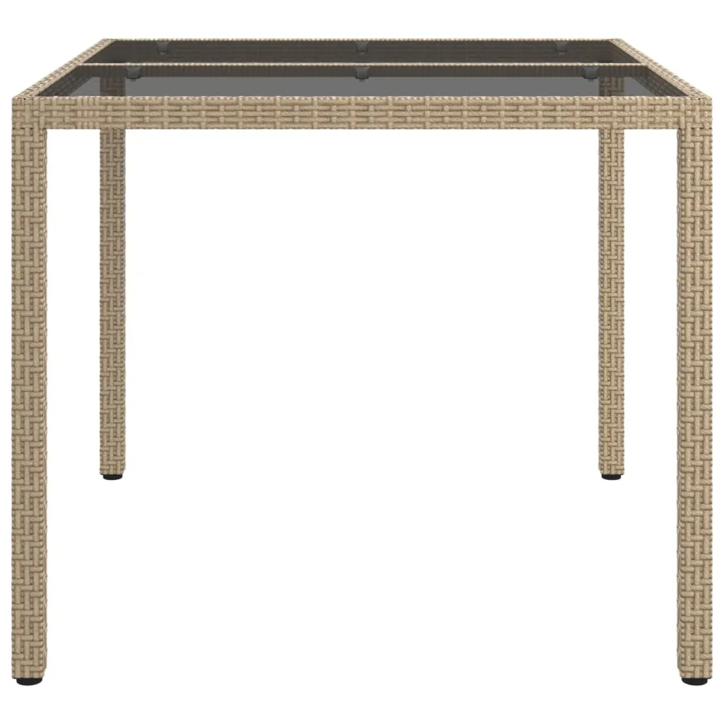 Gartentisch Poly Rattan 90x90x75 cm Beige und Schwarz
