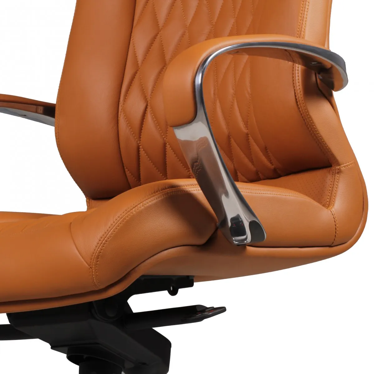 Amstyle Bürostuhl MONTEREY Echt-Leder Caramel Schreibtischstuhl 120KG Chefsessel hohe Rückenlehne mit Kopfstütze X-XL