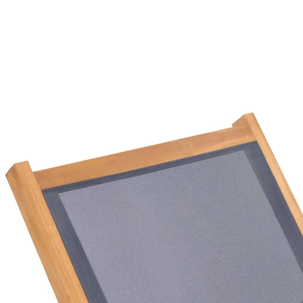 Klappbare Sonnenliege aus Naturholz mit Textilene, 206x60x35 cm, Braun
