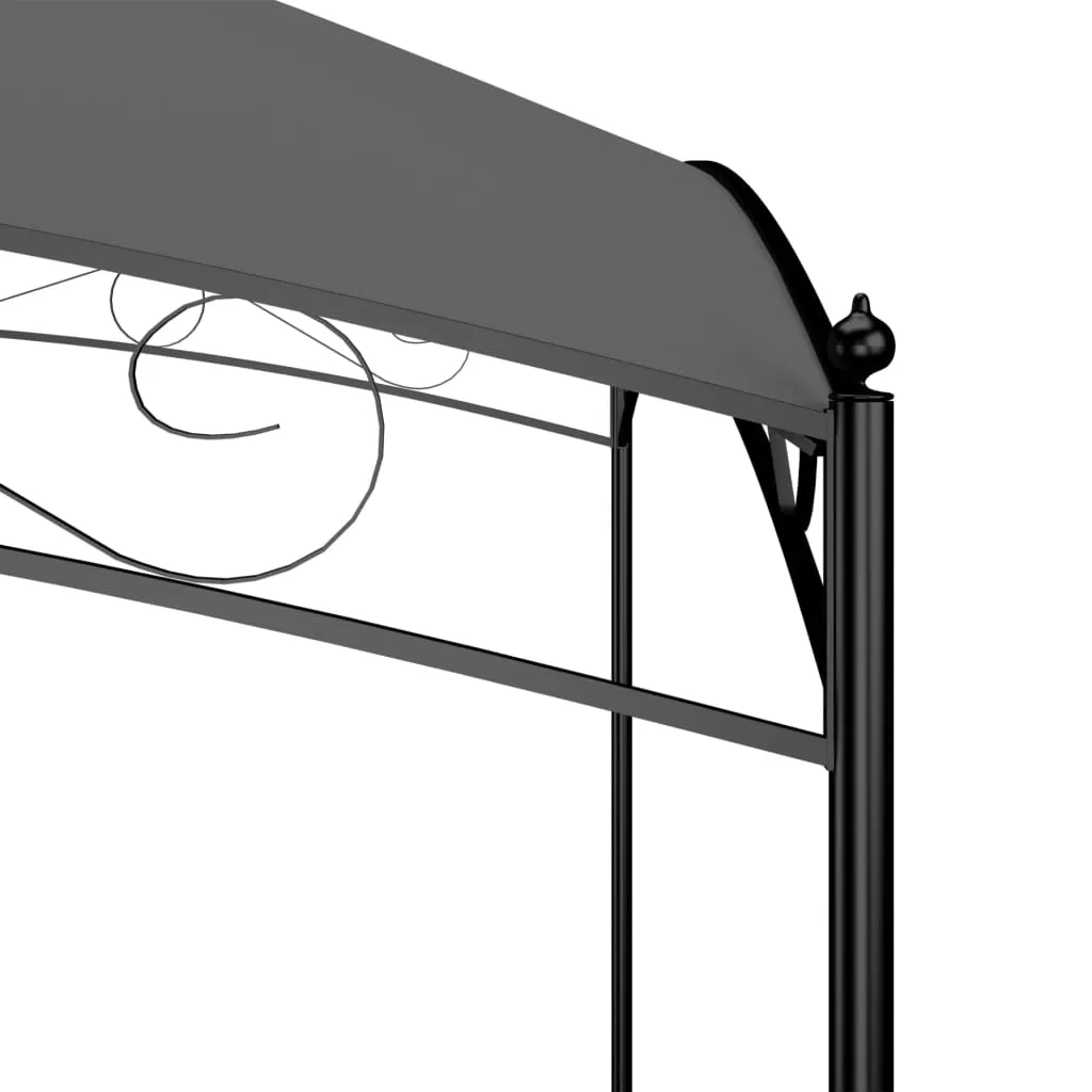 Pavillon 3x3x2,65 m Anthrazit mit Stahlkonstruktion und PA-beschichtetem Stoffdach