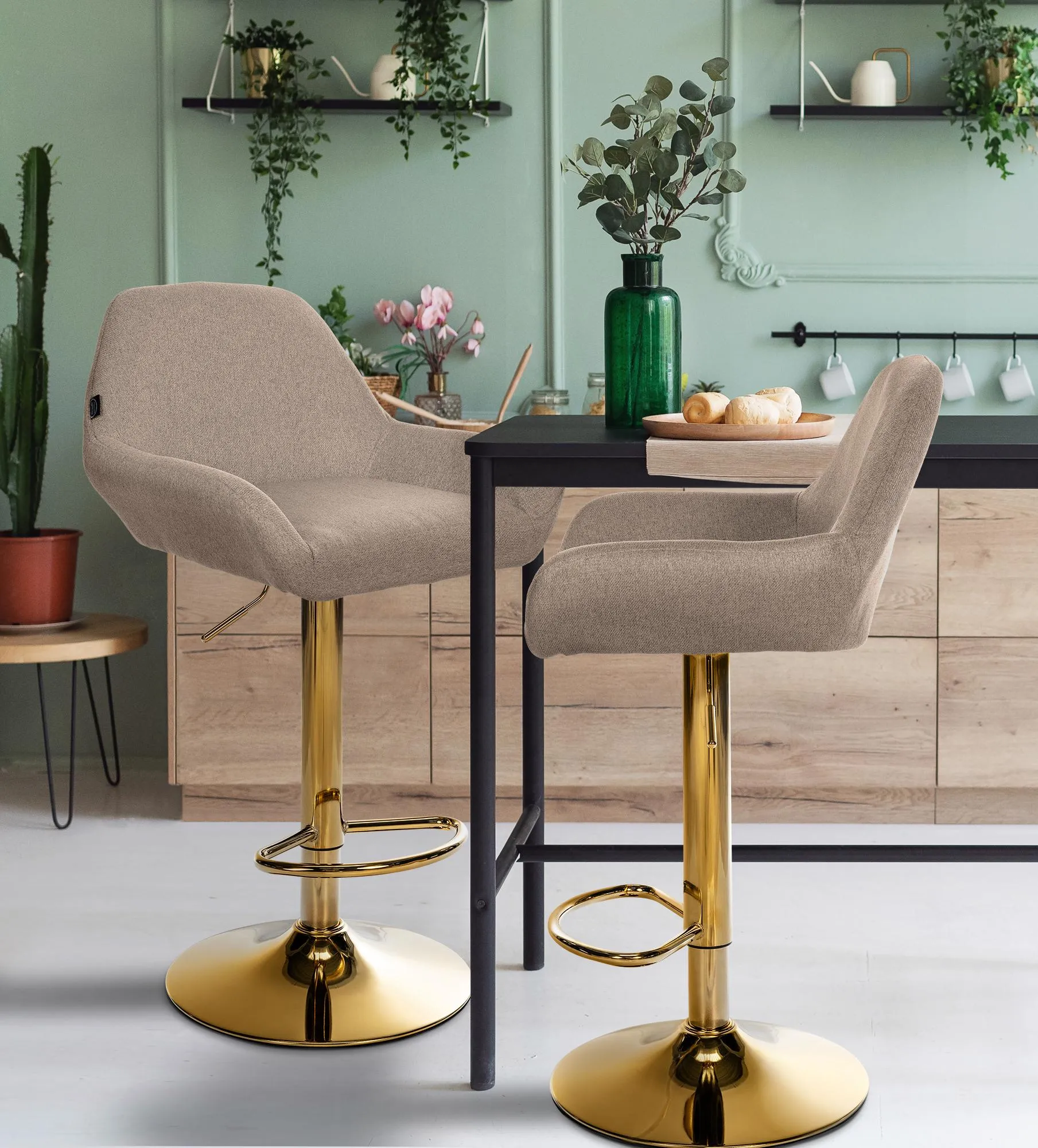 Barhocker Braga 89-109x51x52 cm taupe