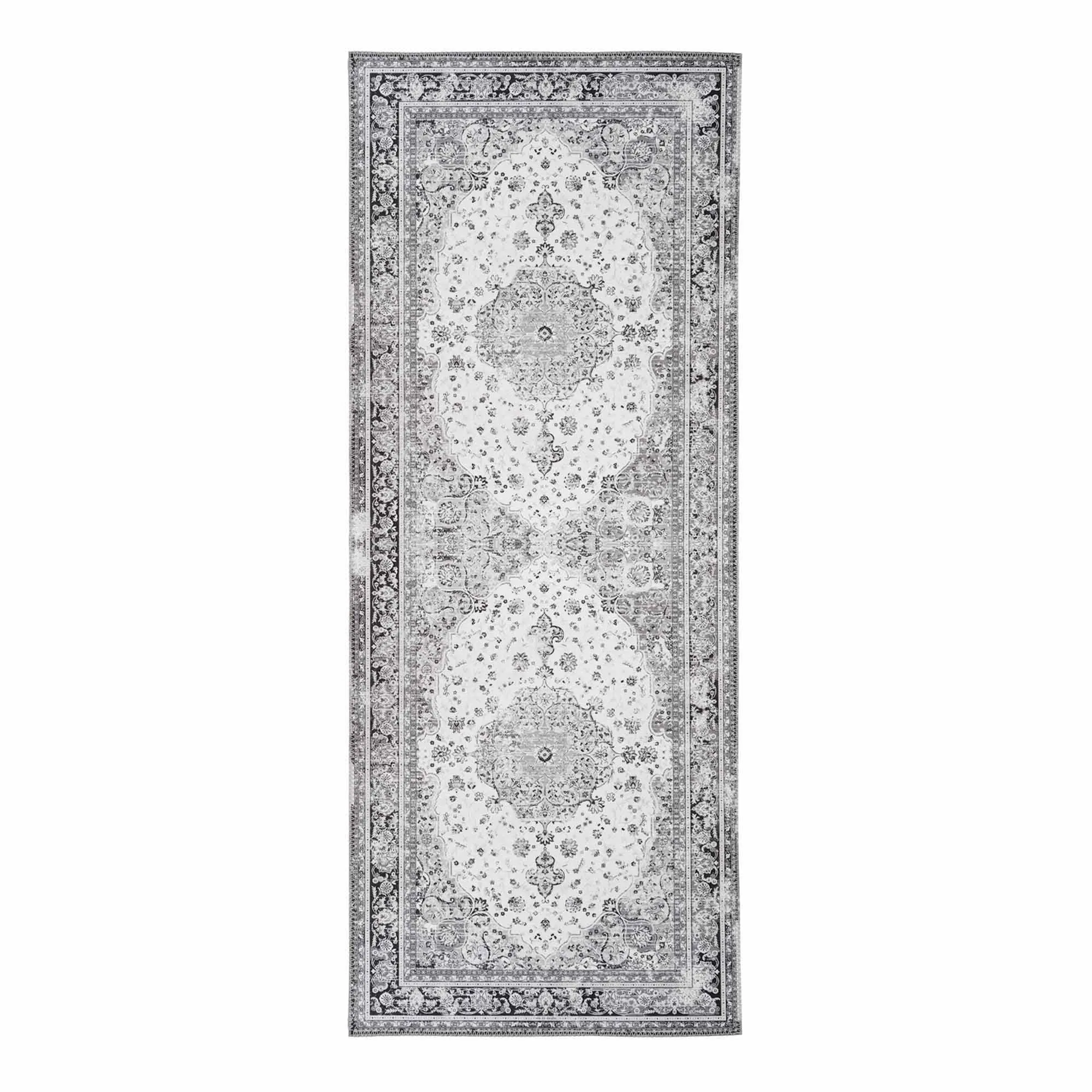 tinkaro Läufer Havana Chenille Polyester Schwarz / Weiß