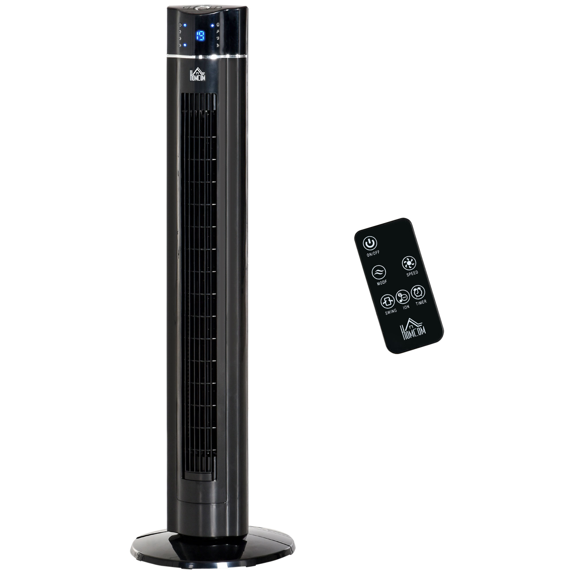 Oszillierender Ionisator-Ventilator 2 in 1 Ø32 x 106,8H cm Schwarz