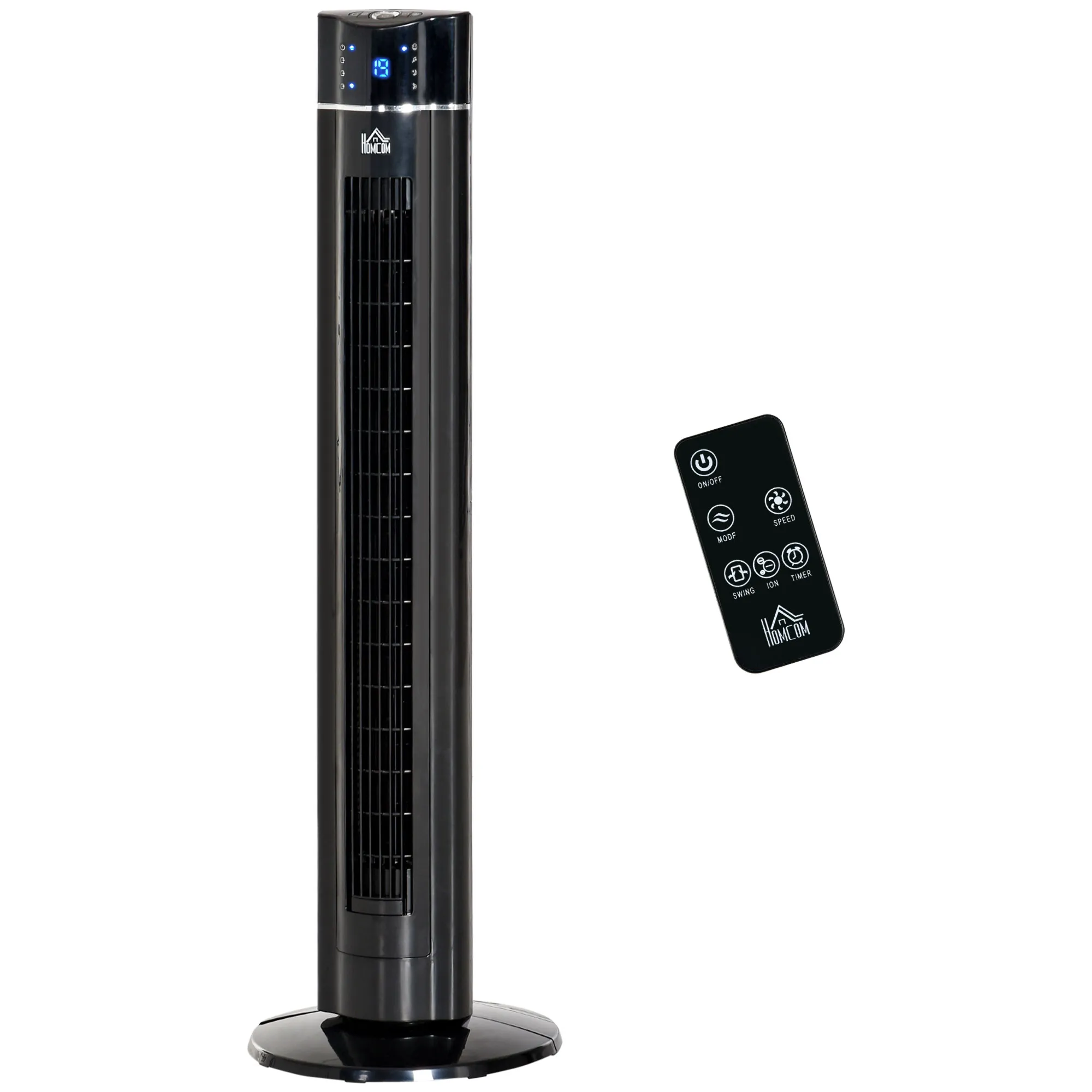 Oszillierender Ionisator-Ventilator 2 in 1 Ø32 x 106,8H cm Schwarz