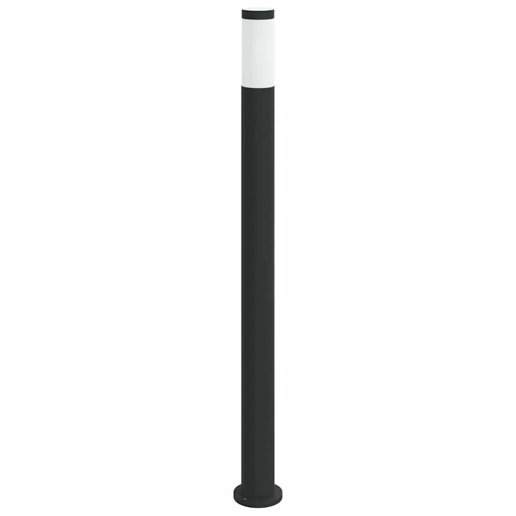 Schwarze Edelstahl Außenstehleuchte 11x110 cm mit PIR-Bewegungssensor