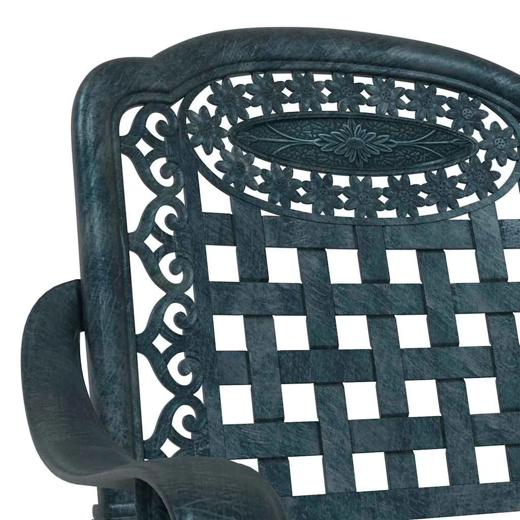 Vintage Gartenstuhl Aluminium Grün 55 x 56,5 x 91 cm
