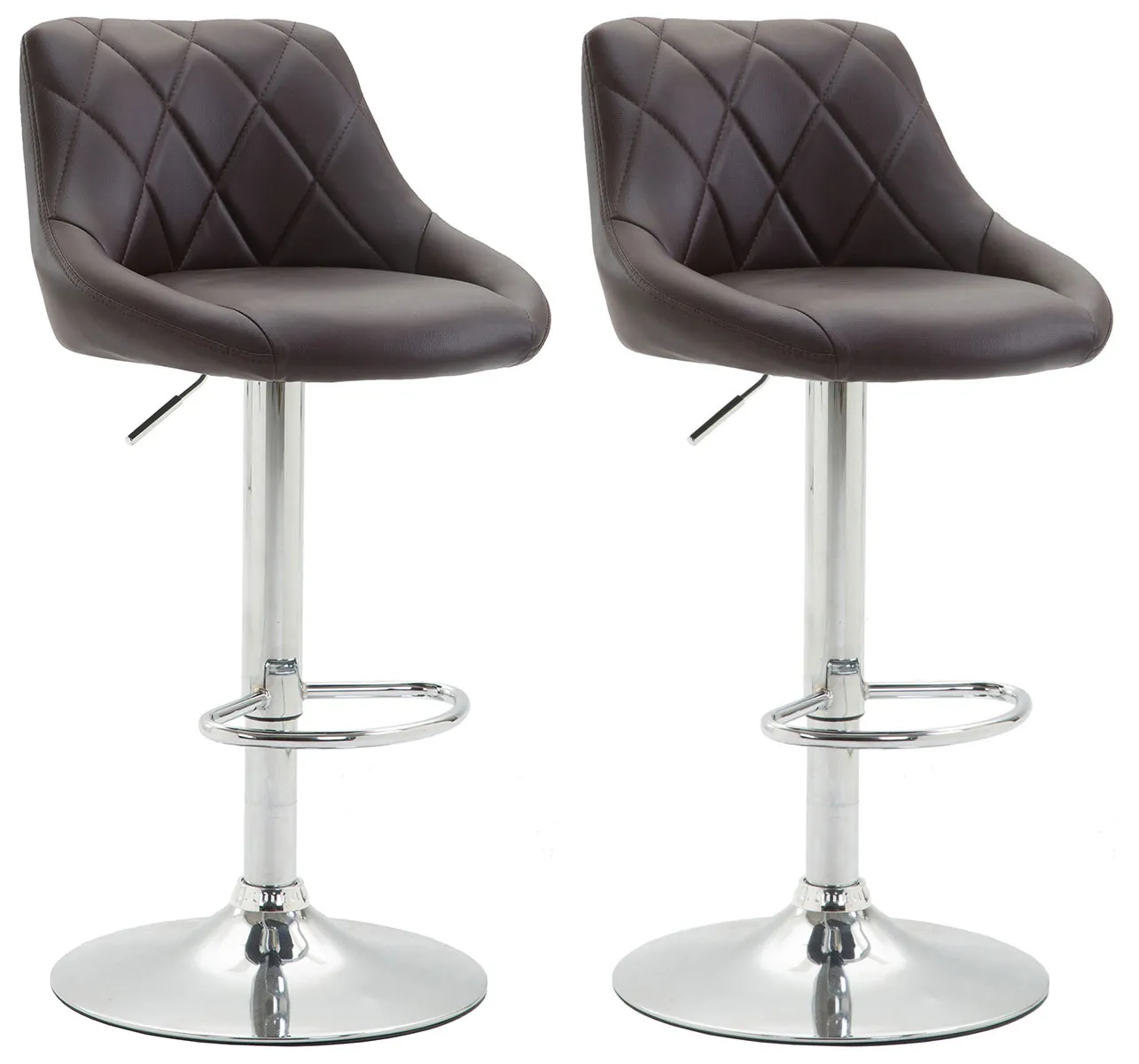 Barhocker Lazio 2er Set 83-104x46x49 cm braun