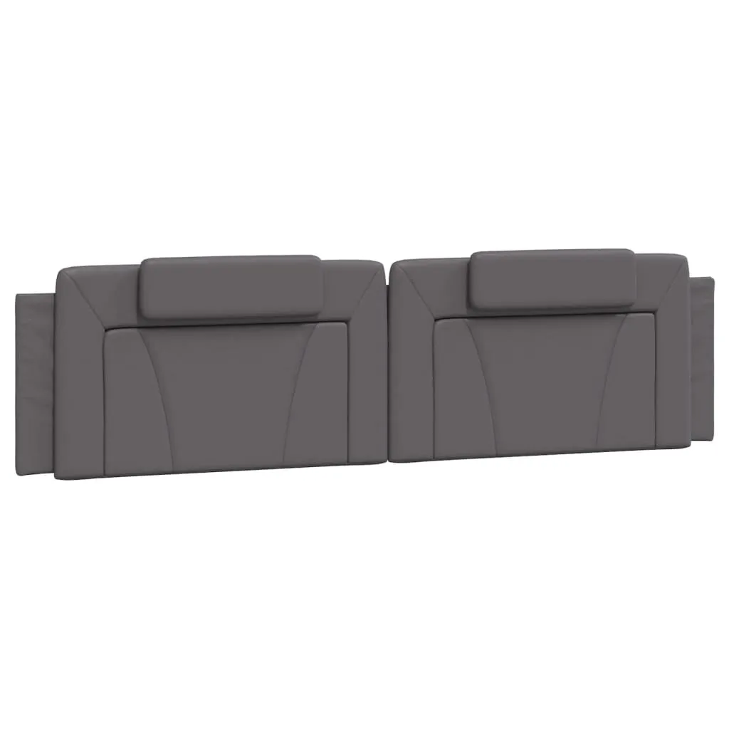 Bettgestell Grau 218 x 205 x 74,5 cm mit Kopfteil-Kissen