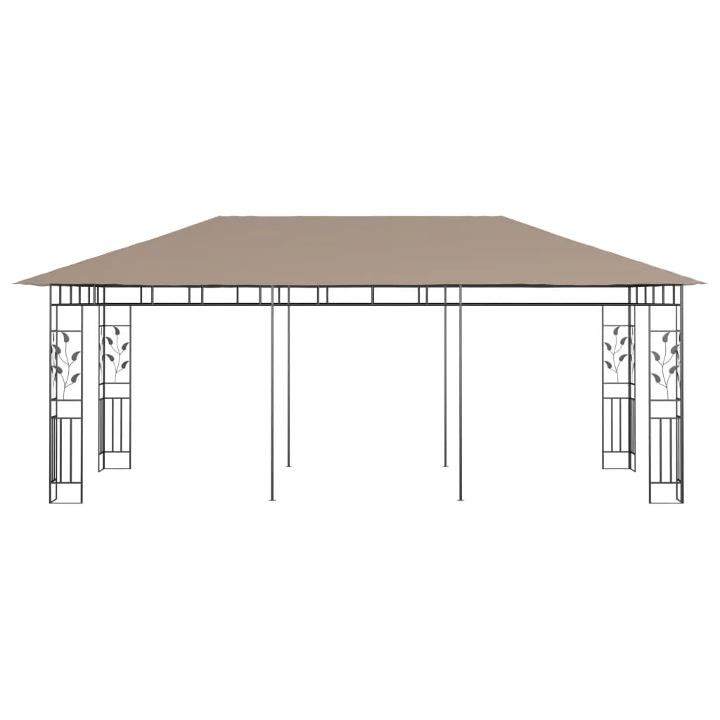Pavillon mit Moskitonetz 6x3x2,73 m Taupe