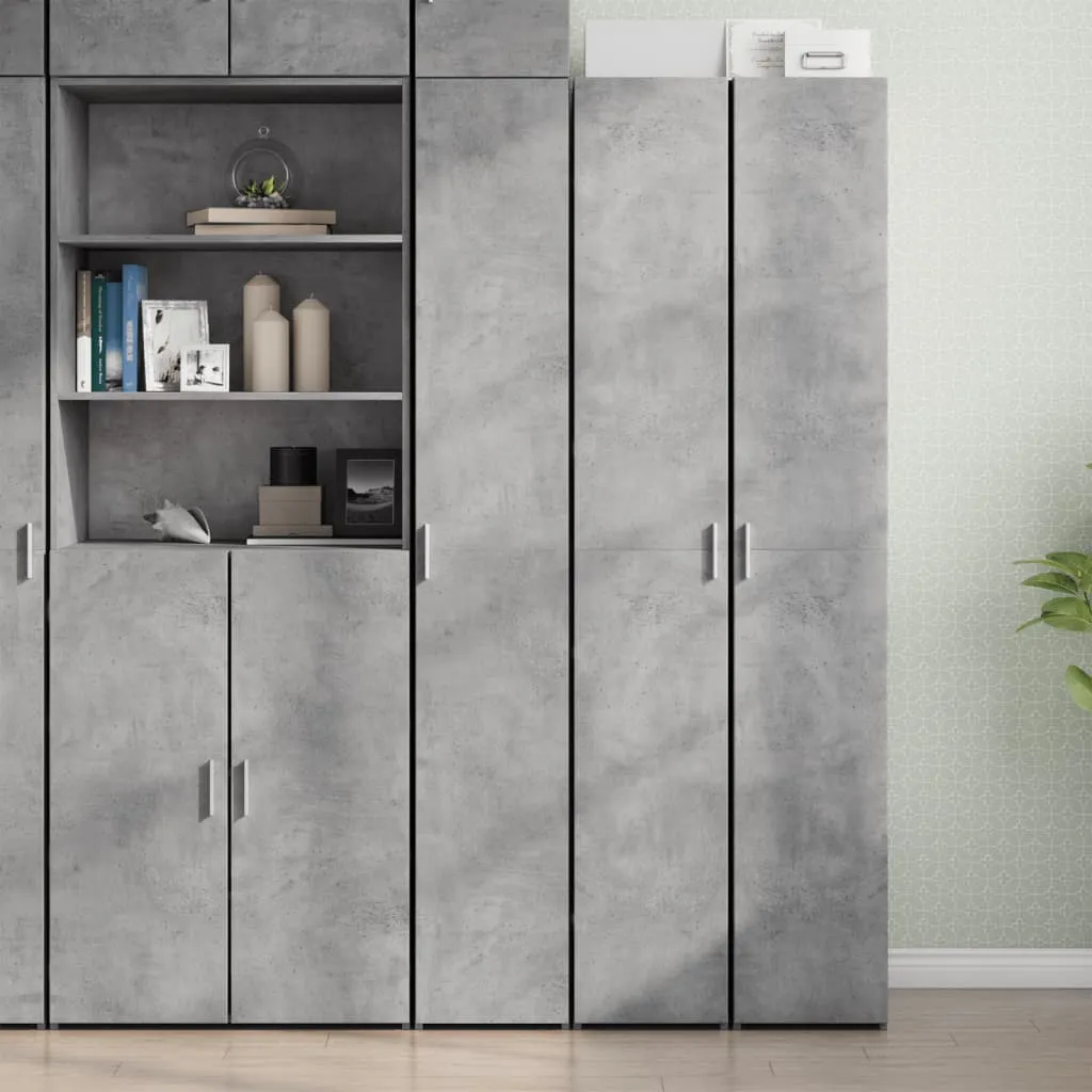 Highboard Betongrau 30 x 42,5 x 185 cm aus Holzwerkstoff