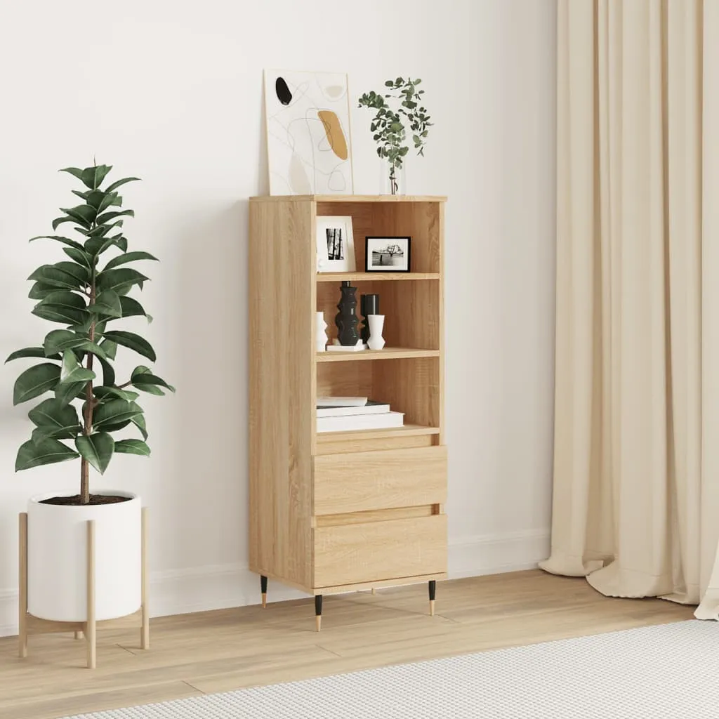 Highboard Sonoma-Eiche 40 x 36 x 110 cm aus Holzwerkstoff und Metall