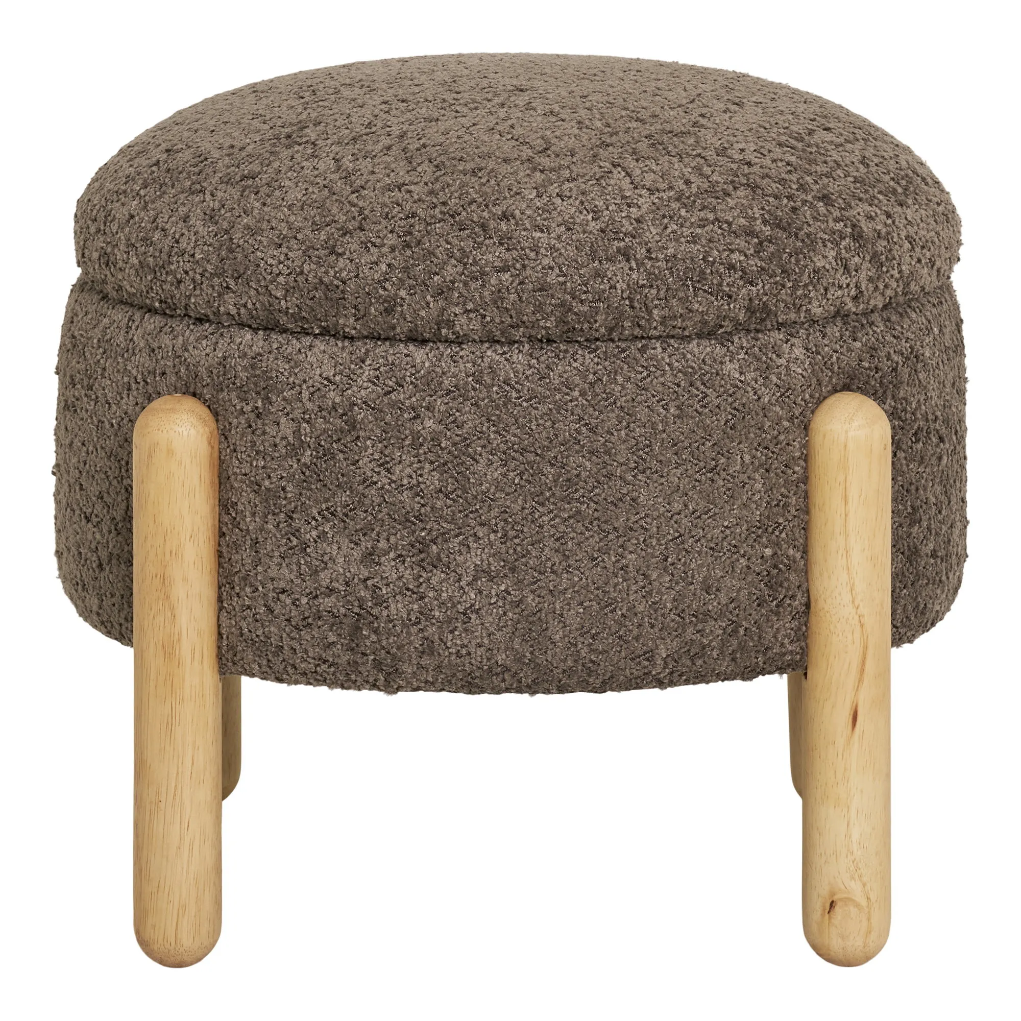 tinkaro Medas Pouf mit Stauraum ø45x36 cm Braun/Natur