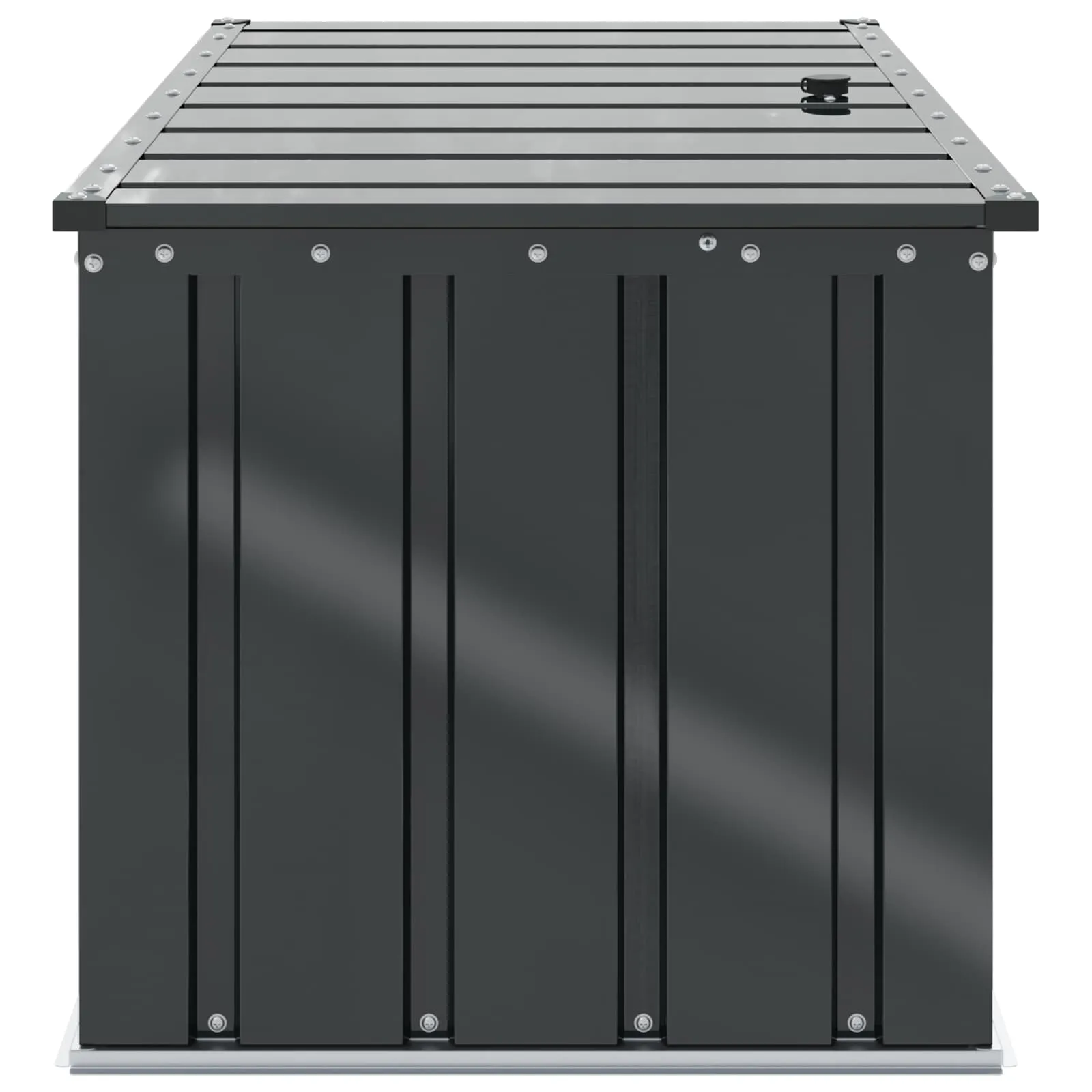 Schwarze Gartenlagerbox aus Stahl 101 x 56,5 x 50 cm