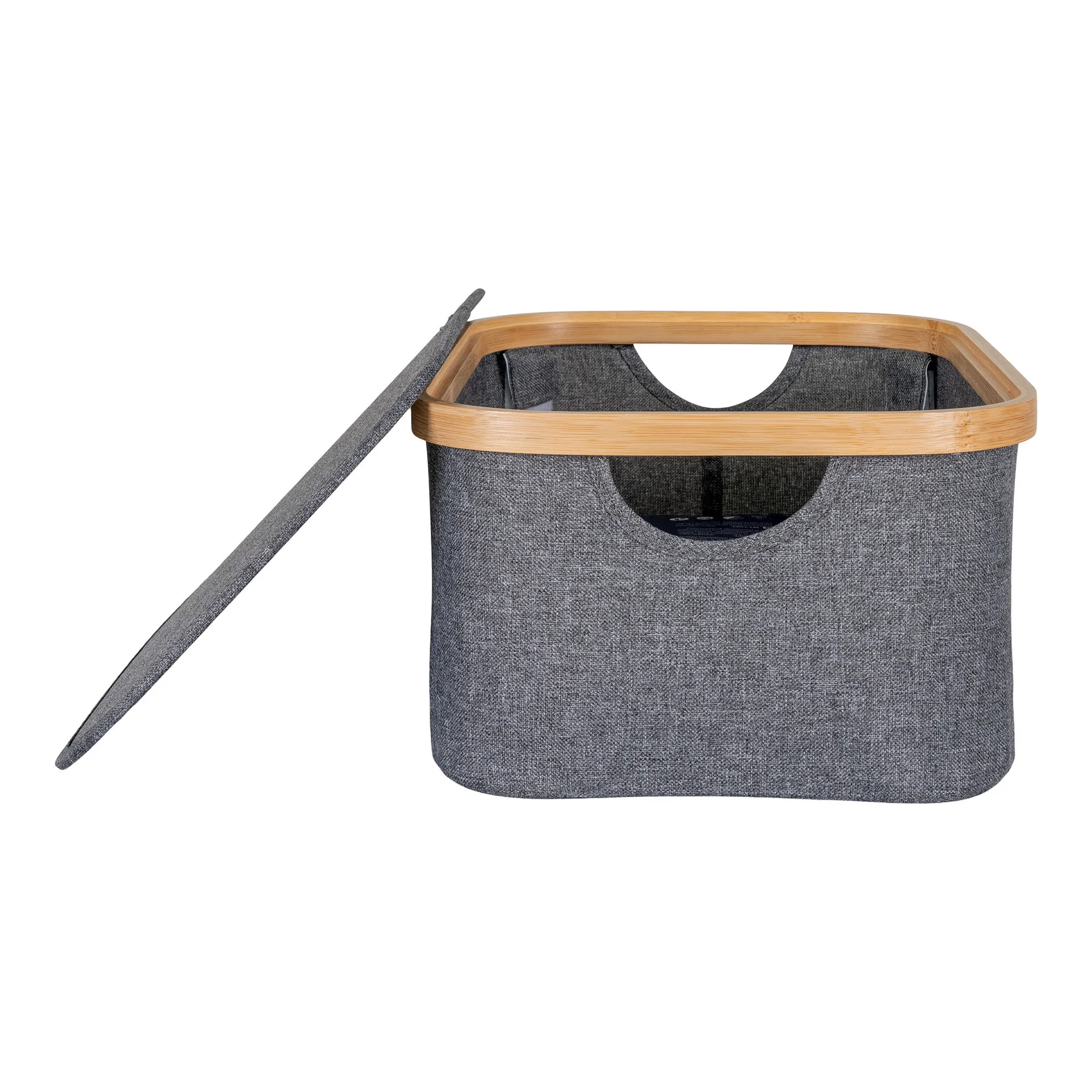 tinkaro Korb Noto Bambus/Textil 38x26x16 cm Dunkelgrau